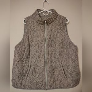 Ruby Rd Women's Floral Grey Vest 18 W